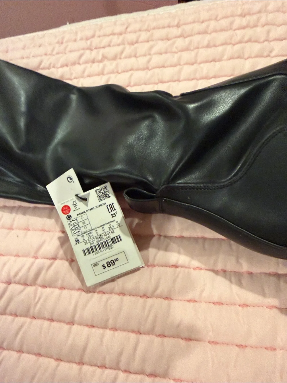 Zara Black Over-the-Knee Chunky Heel Boots - Women
